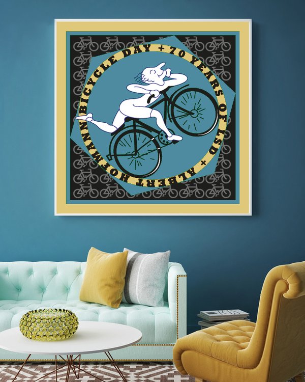 BICYCLE DAY 70TH  100cm x 100cm